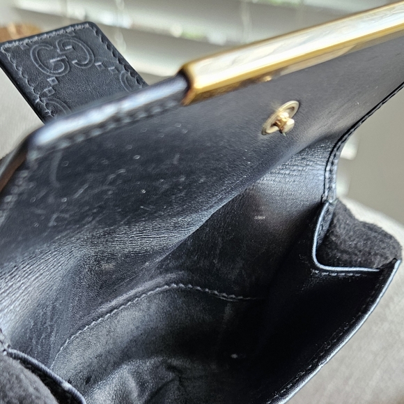 Gucci Guccima Black Leather Wallet with GG Monogram and Gold-Tone Detail - Picture 14 of 17